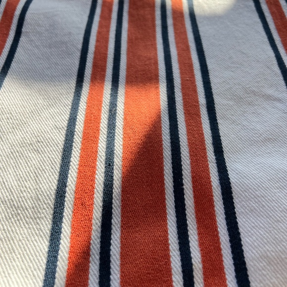 Williams Sonoma Striped Dining Table Runner- White, Orange, and Navy - Picture 2 of 5